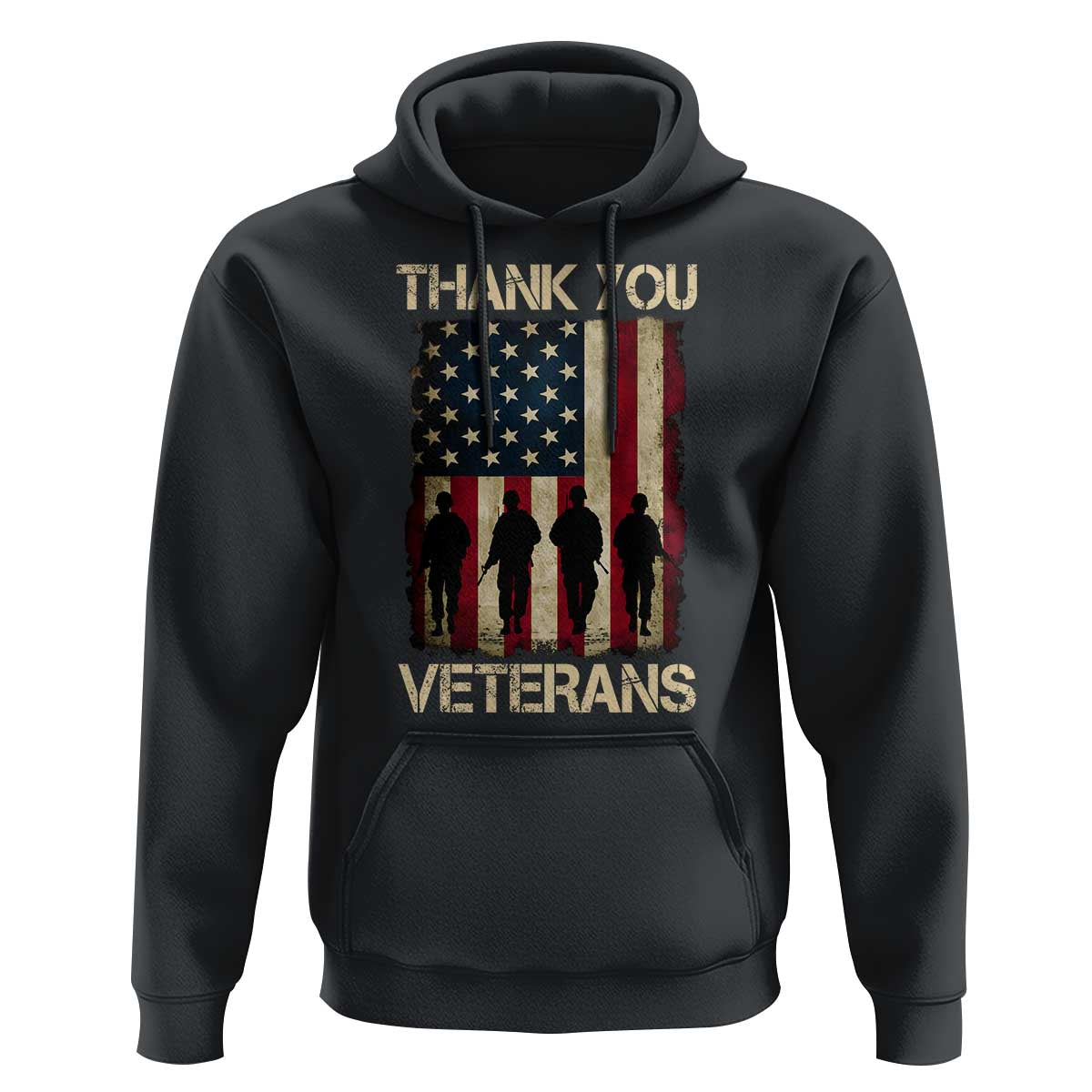 Thank You Veterans Hoodie Veterans Day Patriotic American Flag - Wonder Print Shop