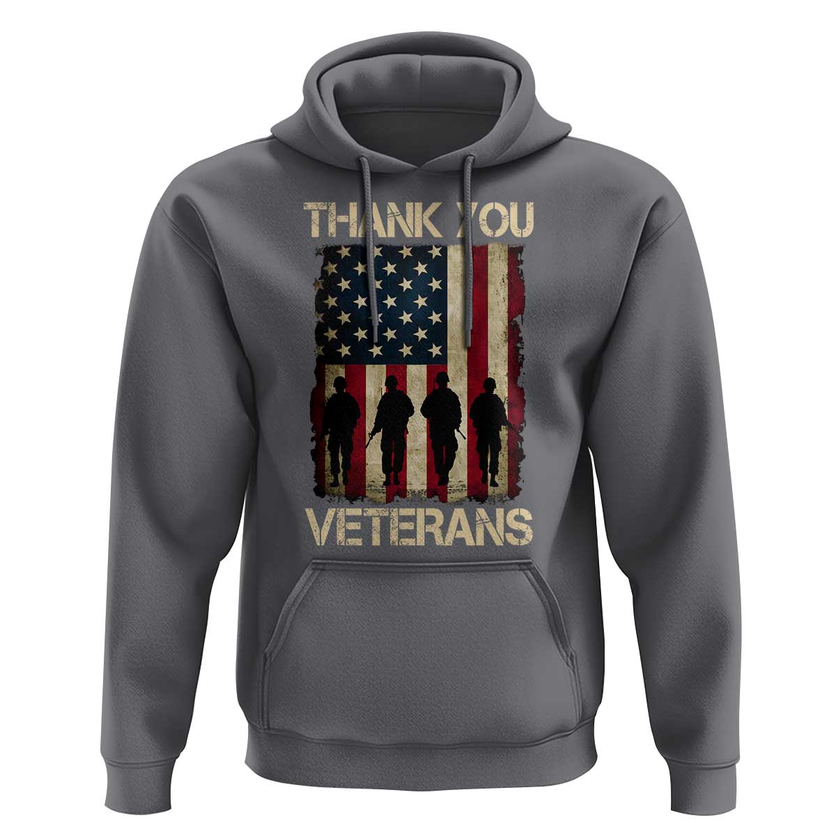 Thank You Veterans Hoodie Veterans Day Patriotic American Flag - Wonder Print Shop
