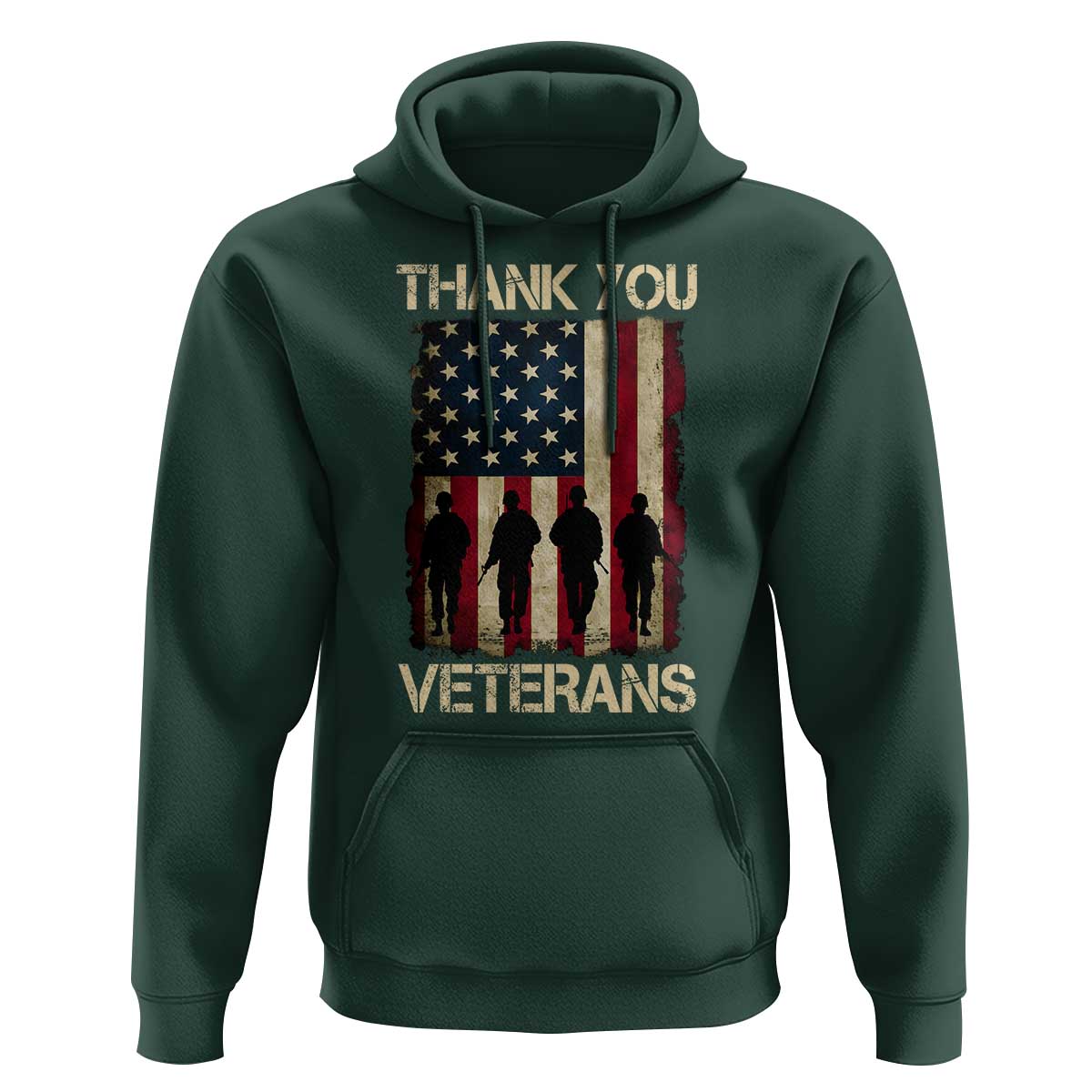 Thank You Veterans Hoodie Veterans Day Patriotic American Flag - Wonder Print Shop