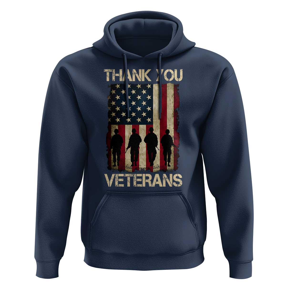 Thank You Veterans Hoodie Veterans Day Patriotic American Flag - Wonder Print Shop