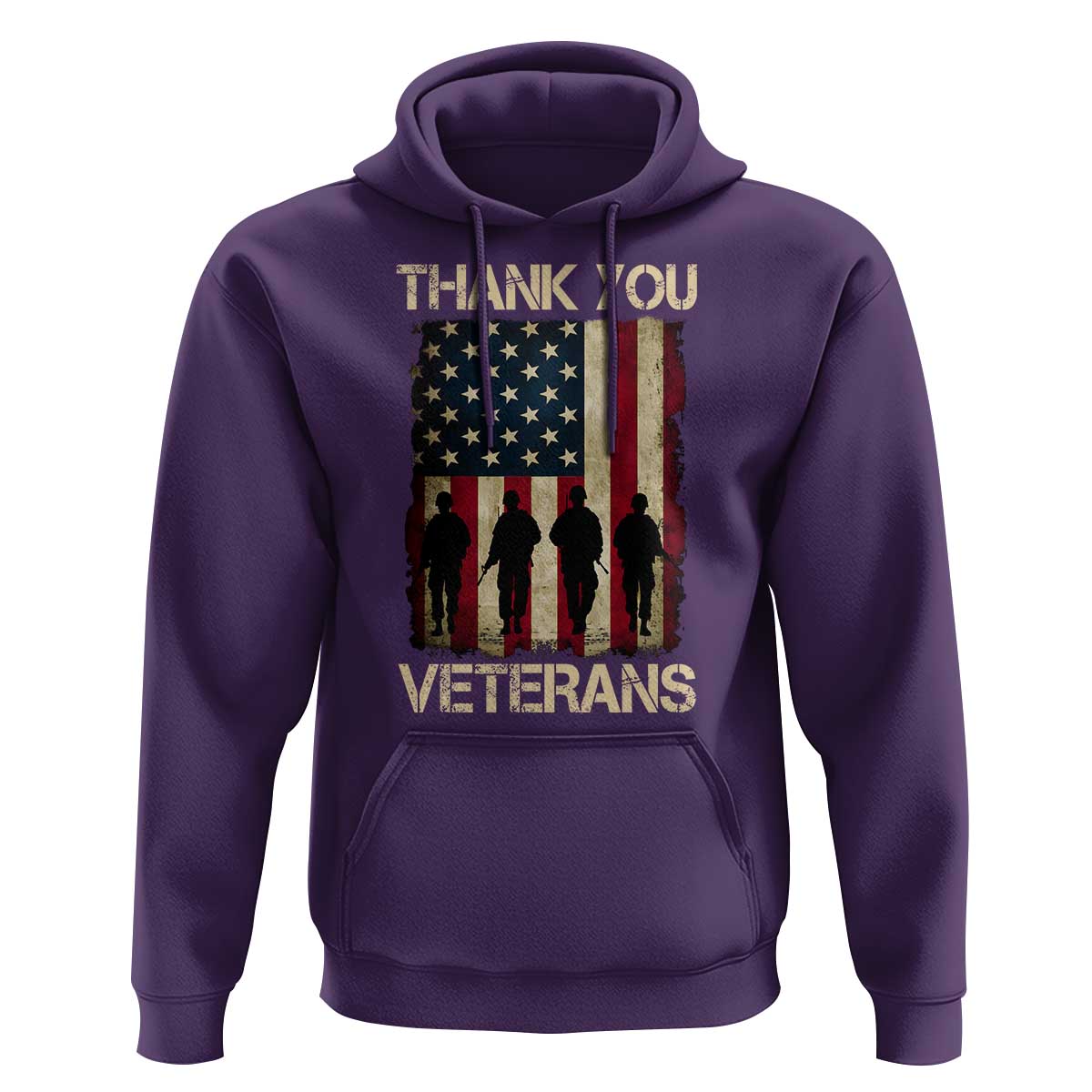 Thank You Veterans Hoodie Veterans Day Patriotic American Flag - Wonder Print Shop