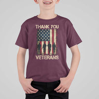 Thank You Veterans T Shirt For Kid Veterans Day Patriotic American Flag - Wonder Print Shop