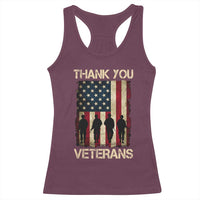 Thank You Veterans Racerback Tank Top Veterans Day Patriotic American Flag - Wonder Print Shop