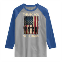 Thank You Veterans Raglan Shirt Veterans Day Patriotic American Flag - Wonder Print Shop