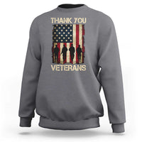Thank You Veterans Sweatshirt Veterans Day Patriotic American Flag - Wonder Print Shop