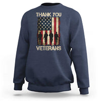 Thank You Veterans Sweatshirt Veterans Day Patriotic American Flag - Wonder Print Shop