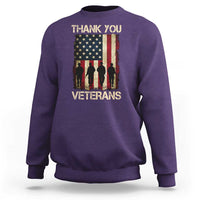 Thank You Veterans Sweatshirt Veterans Day Patriotic American Flag - Wonder Print Shop