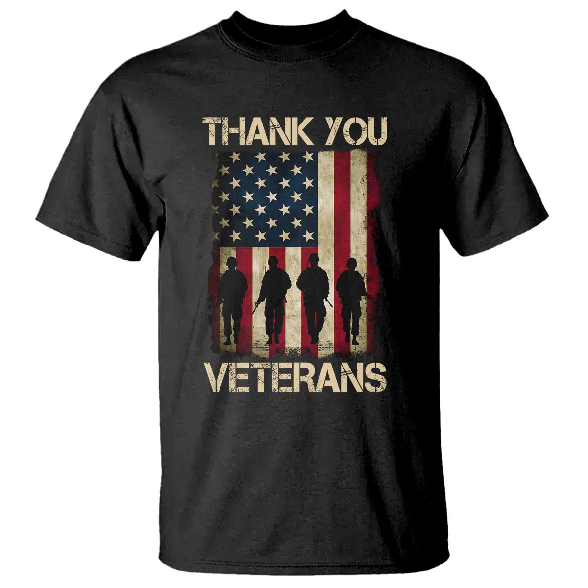 Thank You Veterans T Shirt Veterans Day Patriotic American Flag - Wonder Print Shop