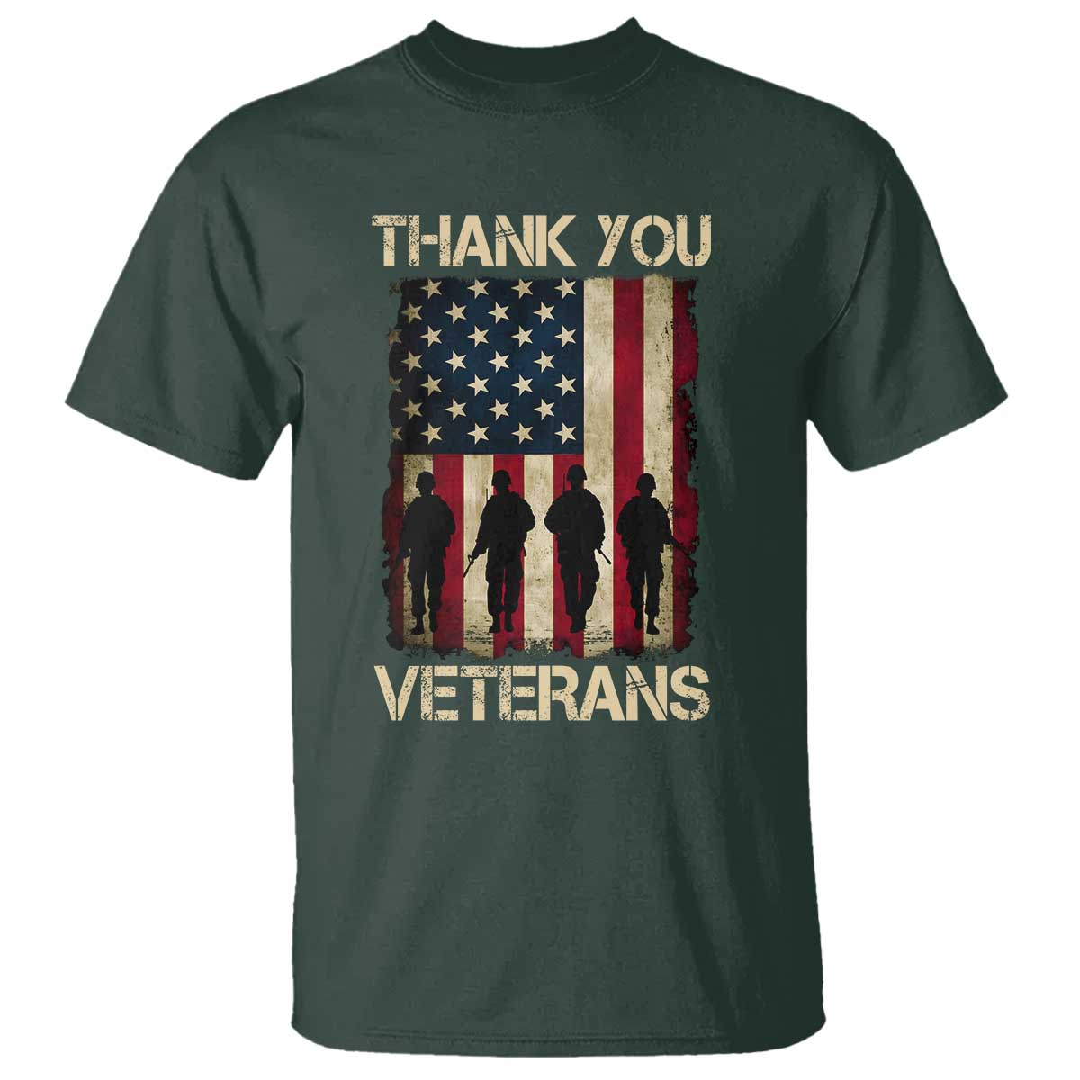 Thank You Veterans T Shirt Veterans Day Patriotic American Flag - Wonder Print Shop