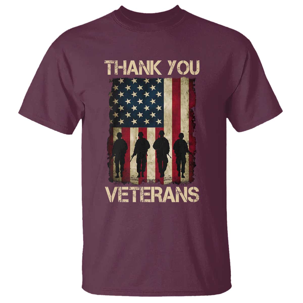 Thank You Veterans T Shirt Veterans Day Patriotic American Flag - Wonder Print Shop