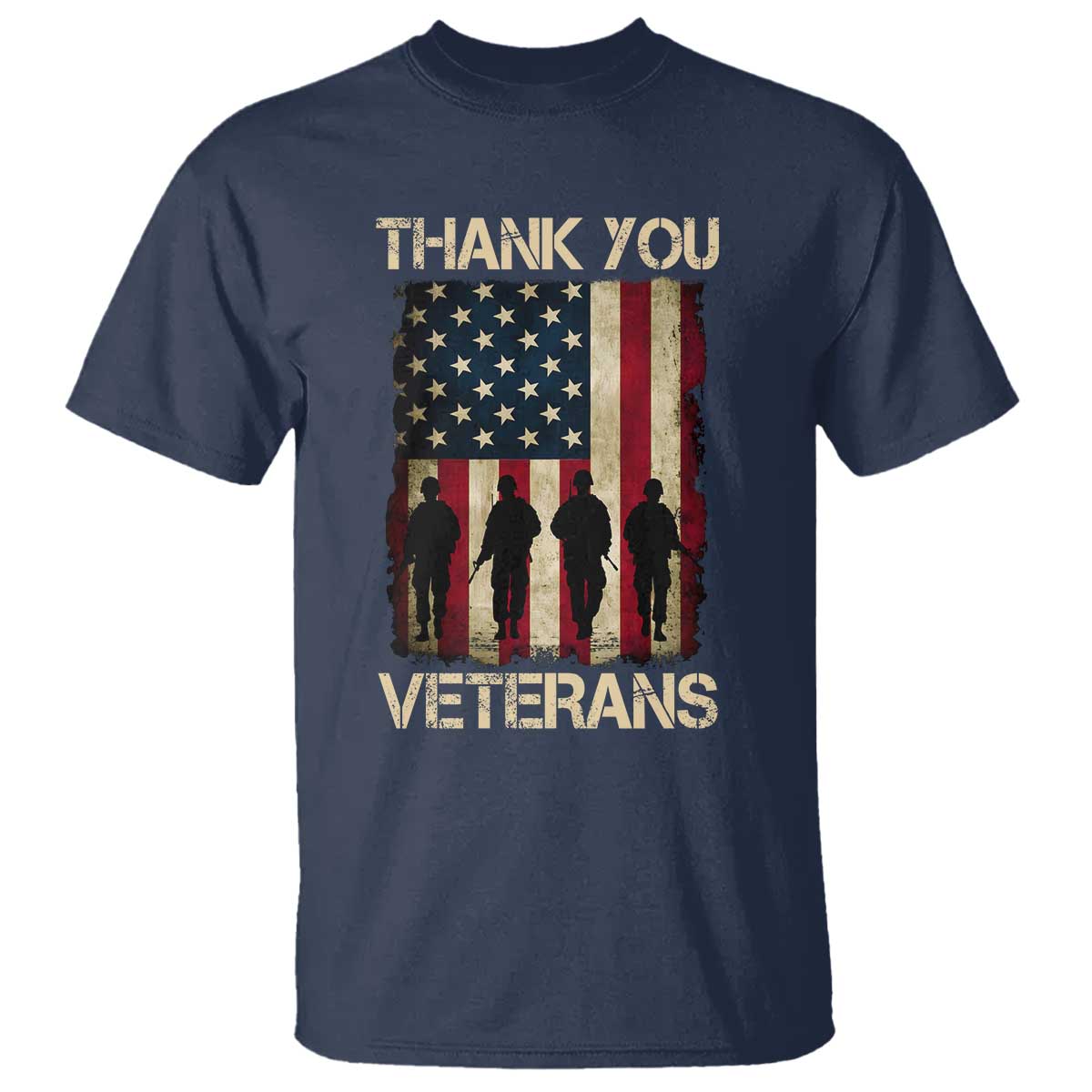 Thank You Veterans T Shirt Veterans Day Patriotic American Flag - Wonder Print Shop