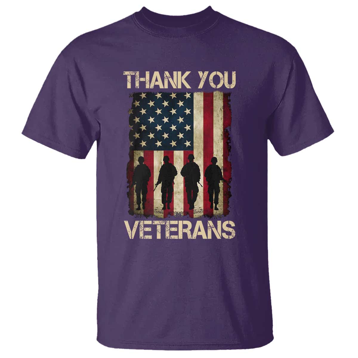 Thank You Veterans T Shirt Veterans Day Patriotic American Flag - Wonder Print Shop