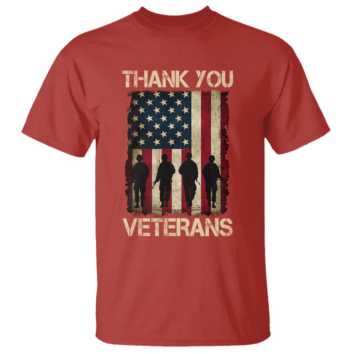 Thank You Veterans T Shirt Veterans Day Patriotic American Flag - Wonder Print Shop