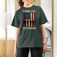 Thank You Veterans T Shirt For Women Veterans Day Patriotic American Flag - Wonder Print Shop