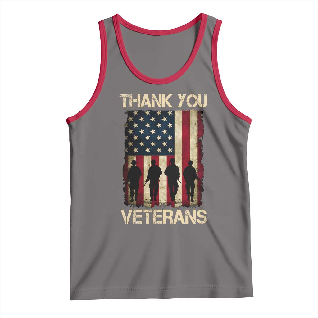 Thank You Veterans Tank Top Veterans Day Patriotic American Flag - Wonder Print Shop