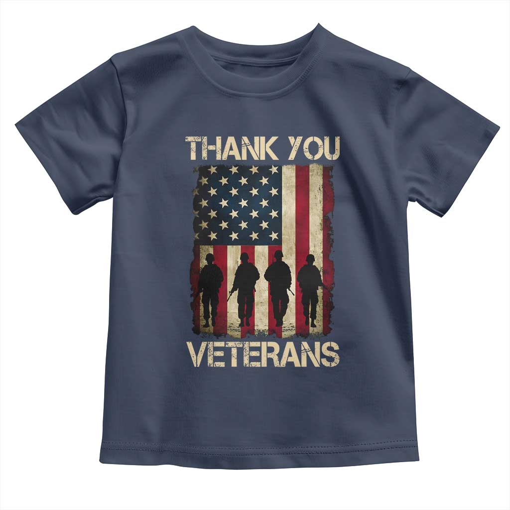 Thank You Veterans Toddler T Shirt Veterans Day Patriotic American Flag - Wonder Print Shop
