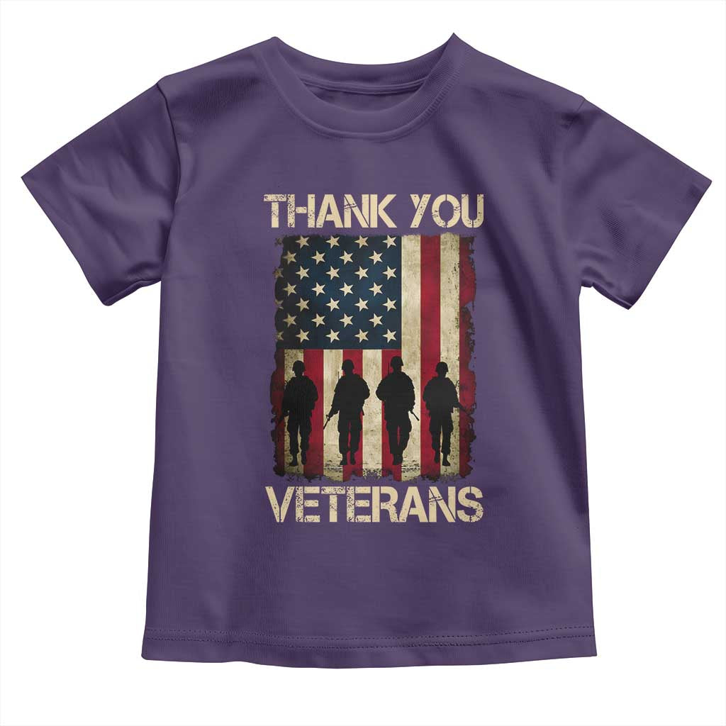 Thank You Veterans Toddler T Shirt Veterans Day Patriotic American Flag - Wonder Print Shop