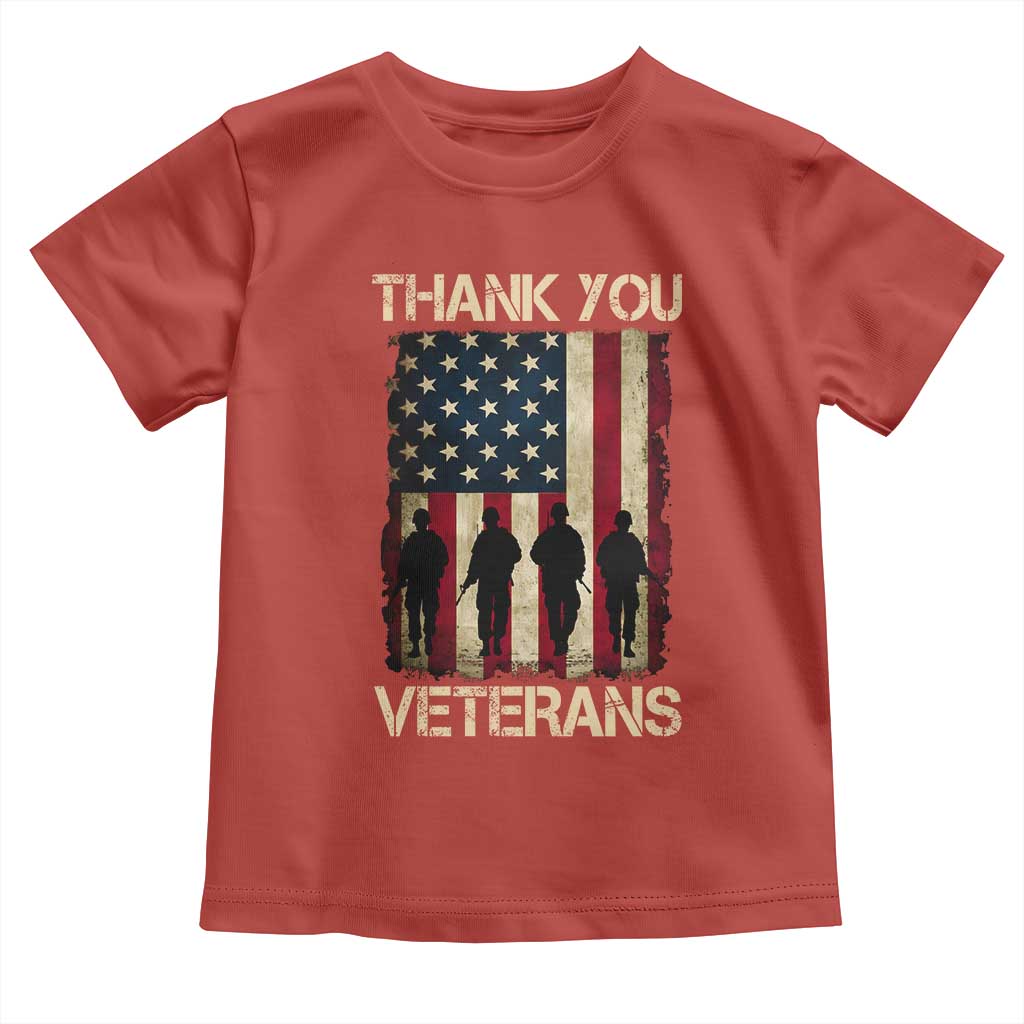 Thank You Veterans Toddler T Shirt Veterans Day Patriotic American Flag - Wonder Print Shop
