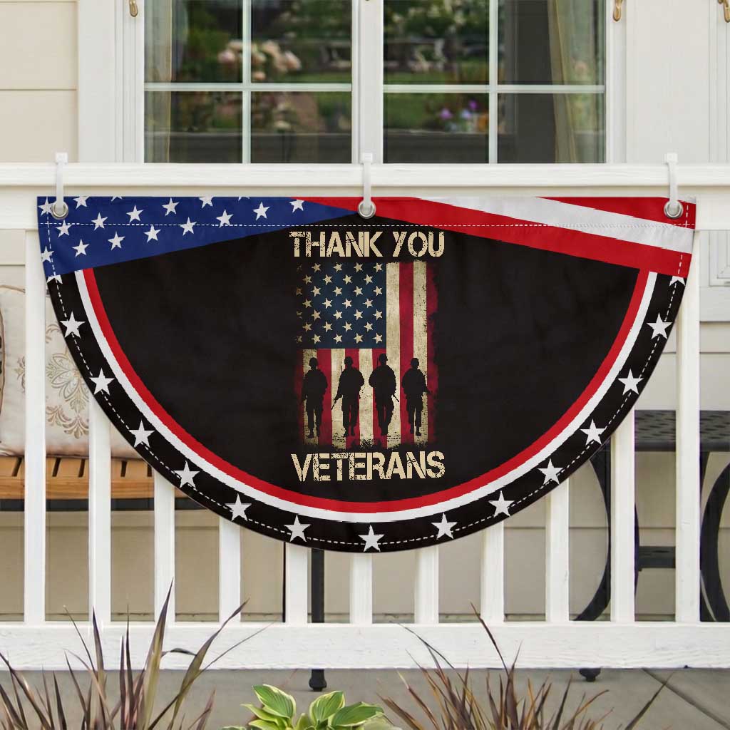 Thank You Veterans Patriotic Fan Flag Veterans Day American Flag