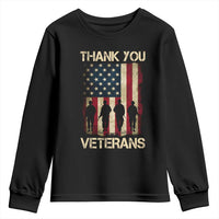 Thank You Veterans Youth Sweatshirt Veterans Day Patriotic American Flag - Wonder Print Shop