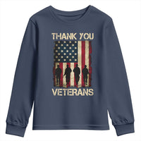 Thank You Veterans Youth Sweatshirt Veterans Day Patriotic American Flag - Wonder Print Shop