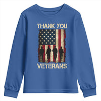 Thank You Veterans Youth Sweatshirt Veterans Day Patriotic American Flag - Wonder Print Shop