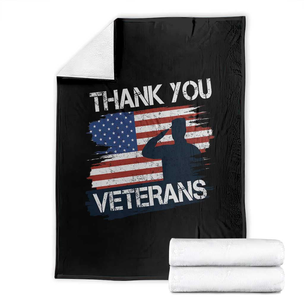 Thank You Veterans Throw Blanket Never Forget Veterans Military Appreciation US Flag - Wonder Print Shop