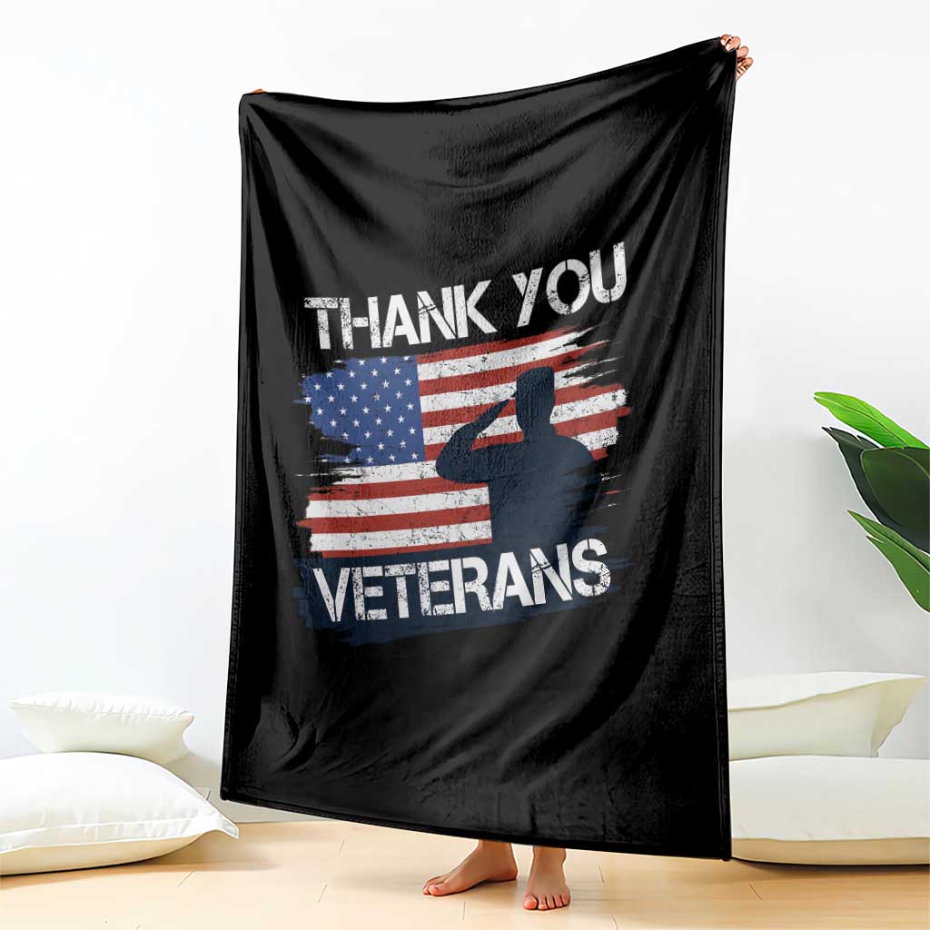 Thank You Veterans Throw Blanket Never Forget Veterans Military Appreciation US Flag - Wonder Print Shop