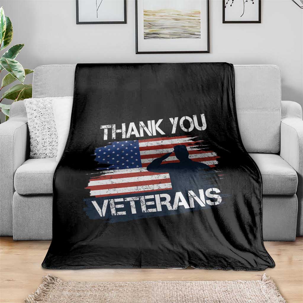 Thank You Veterans Throw Blanket Never Forget Veterans Military Appreciation US Flag - Wonder Print Shop