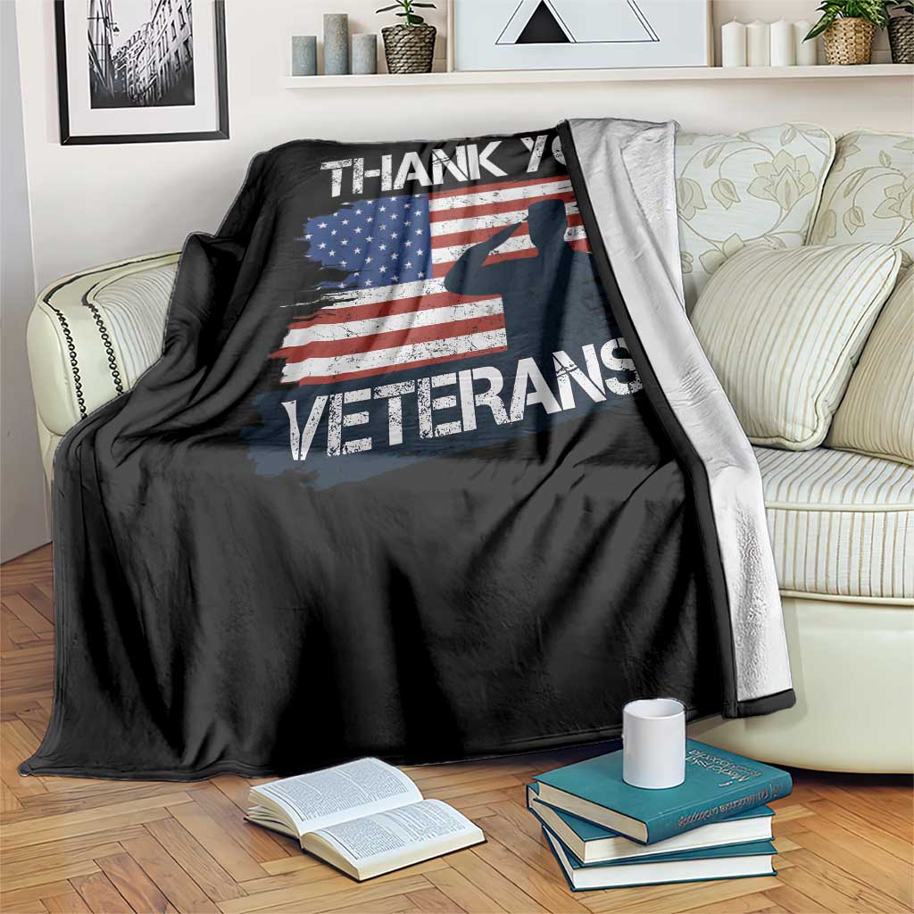 Thank You Veterans Throw Blanket Never Forget Veterans Military Appreciation US Flag - Wonder Print Shop