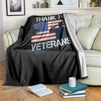 Thank You Veterans Throw Blanket Never Forget Veterans Military Appreciation US Flag - Wonder Print Shop
