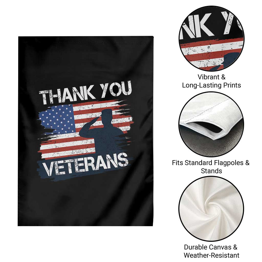Thank You Veterans Garden Flag Never Forget Veterans Military Appreciation US Flag - Wonder Print Shop