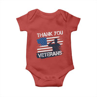 Thank You Veterans Baby Onesie Never Forget Veterans Military Appreciation US Flag - Wonder Print Shop