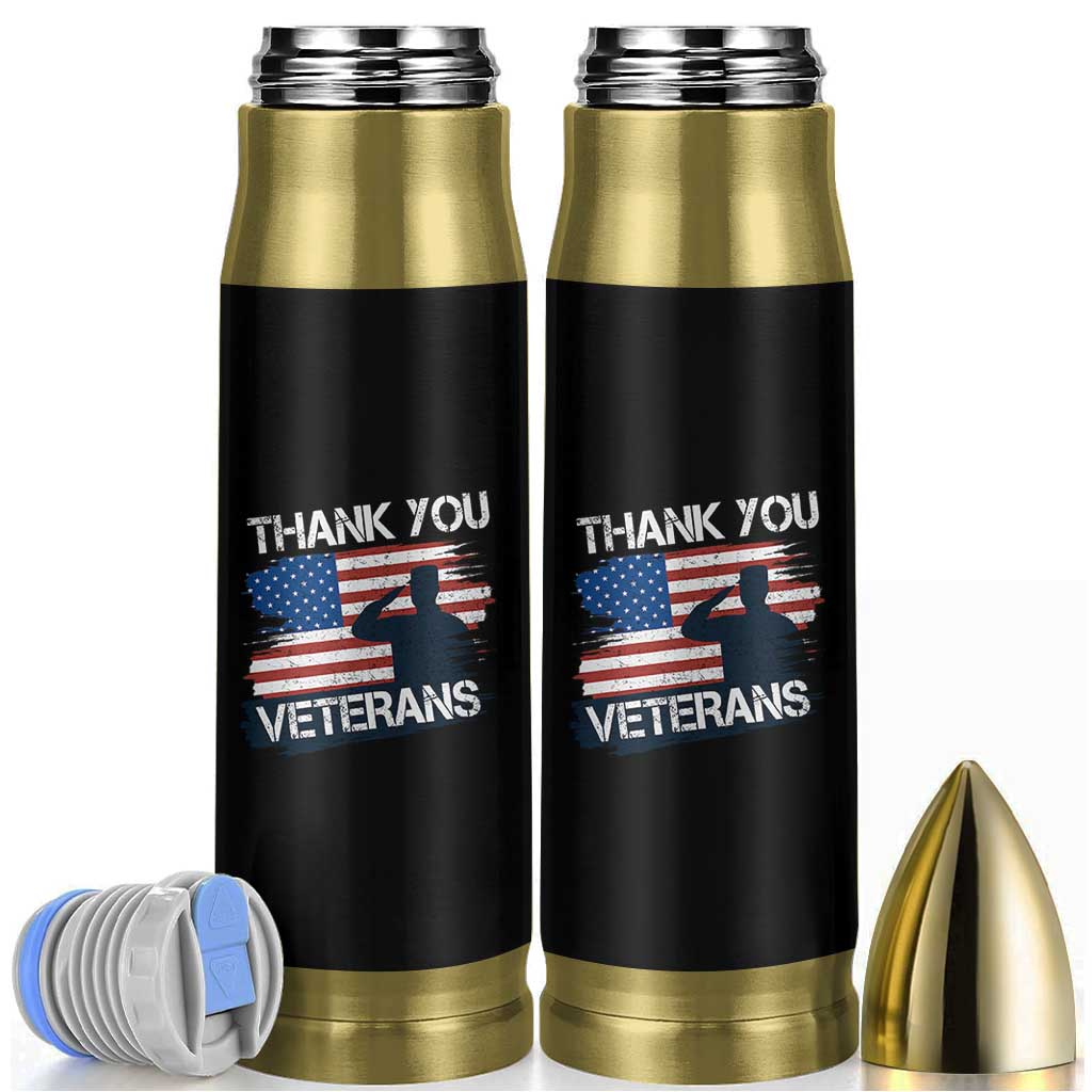 Thank You Veterans Bullet Tumbler Never Forget Veterans Military Appreciation US Flag - Wonder Print Shop