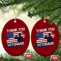 Thank You Veterans Ceramic Ornament Never Forget Veterans Military Appreciation US Flag - Wonder Print Shop