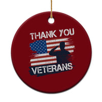 Thank You Veterans Ceramic Ornament Never Forget Veterans Military Appreciation US Flag - Wonder Print Shop