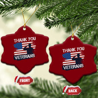 Thank You Veterans Ceramic Ornament Never Forget Veterans Military Appreciation US Flag - Wonder Print Shop