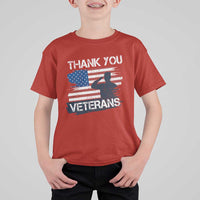 Thank You Veterans T Shirt For Kid Never Forget Veterans Military Appreciation US Flag - Wonder Print Shop