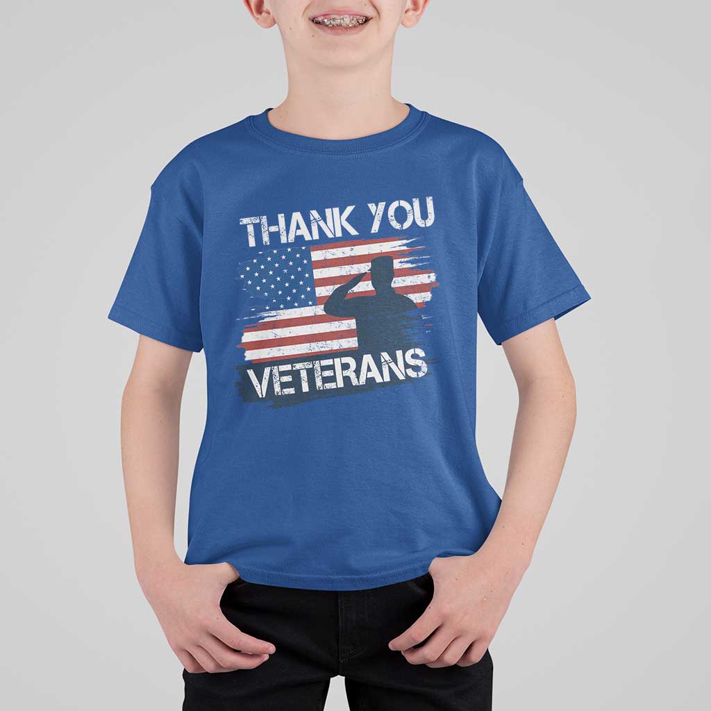 Thank You Veterans T Shirt For Kid Never Forget Veterans Military Appreciation US Flag - Wonder Print Shop