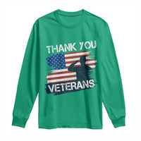 Thank You Veterans Long Sleeve Shirt Never Forget Veterans Military Appreciation US Flag - Wonder Print Shop