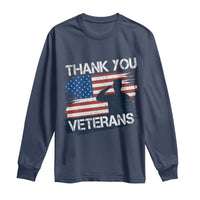 Thank You Veterans Long Sleeve Shirt Never Forget Veterans Military Appreciation US Flag - Wonder Print Shop