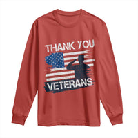 Thank You Veterans Long Sleeve Shirt Never Forget Veterans Military Appreciation US Flag - Wonder Print Shop