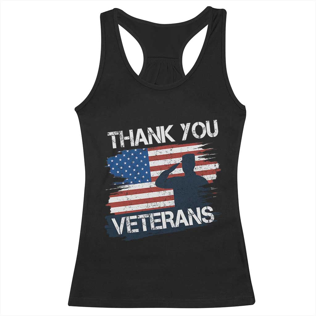 Thank You Veterans Racerback Tank Top Never Forget Veterans Military Appreciation US Flag - Wonder Print Shop