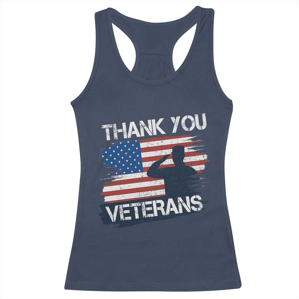 Thank You Veterans Racerback Tank Top Never Forget Veterans Military Appreciation US Flag - Wonder Print Shop