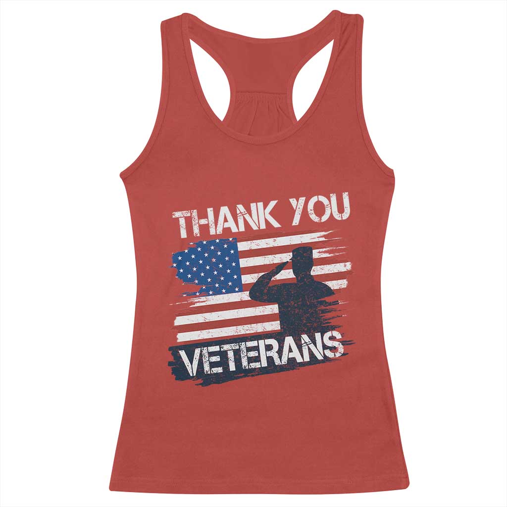 Thank You Veterans Racerback Tank Top Never Forget Veterans Military Appreciation US Flag - Wonder Print Shop