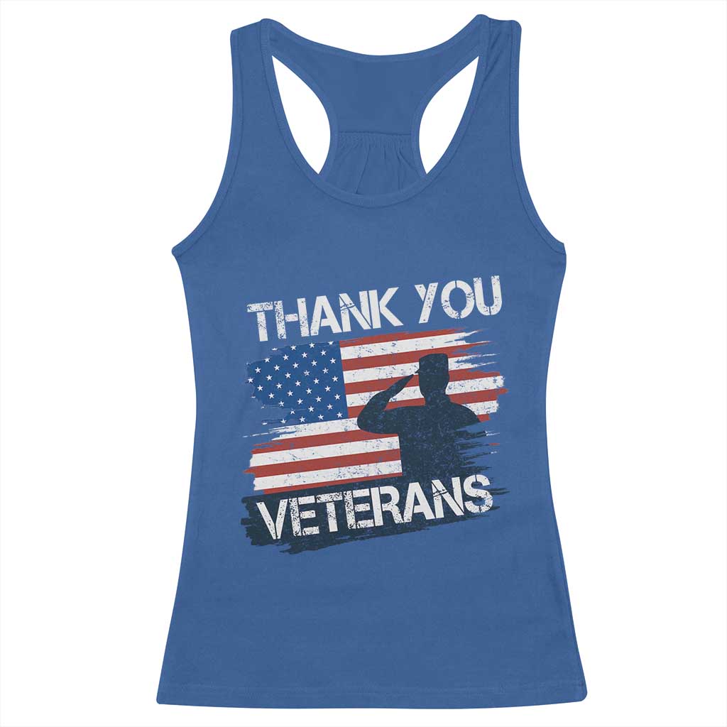 Thank You Veterans Racerback Tank Top Never Forget Veterans Military Appreciation US Flag - Wonder Print Shop