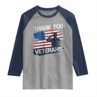 Thank You Veterans Raglan Shirt Never Forget Veterans Military Appreciation US Flag - Wonder Print Shop