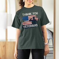 Thank You Veterans T Shirt For Women Never Forget Veterans Military Appreciation US Flag - Wonder Print Shop
