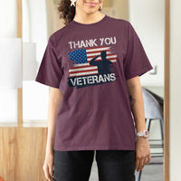 Thank You Veterans T Shirt For Women Never Forget Veterans Military Appreciation US Flag - Wonder Print Shop