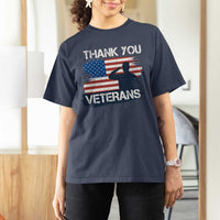 Thank You Veterans T Shirt For Women Never Forget Veterans Military Appreciation US Flag - Wonder Print Shop